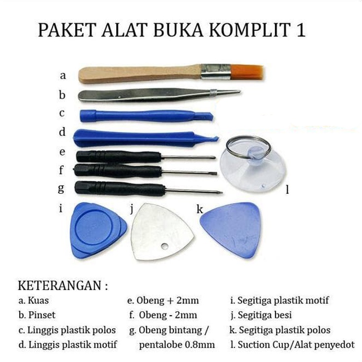 Paket Alat Service HP Set Obeng Reparasi Servis Repair Kit Pembuka Buka Casing LCD Handphone Tablet Laptop