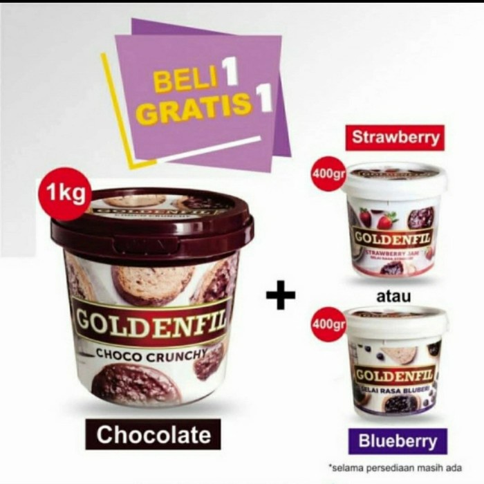 

GRATIS 400gr!! Goldenfil Choco Crunchy 1kg!!