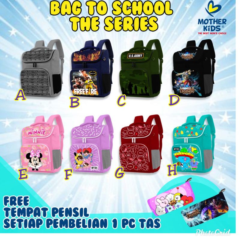 [SOLD OUT] Bag To School The Series | Tas Sekolah Anak | Mobil Legend Tanpa Tempat Pensil| Mother Ki