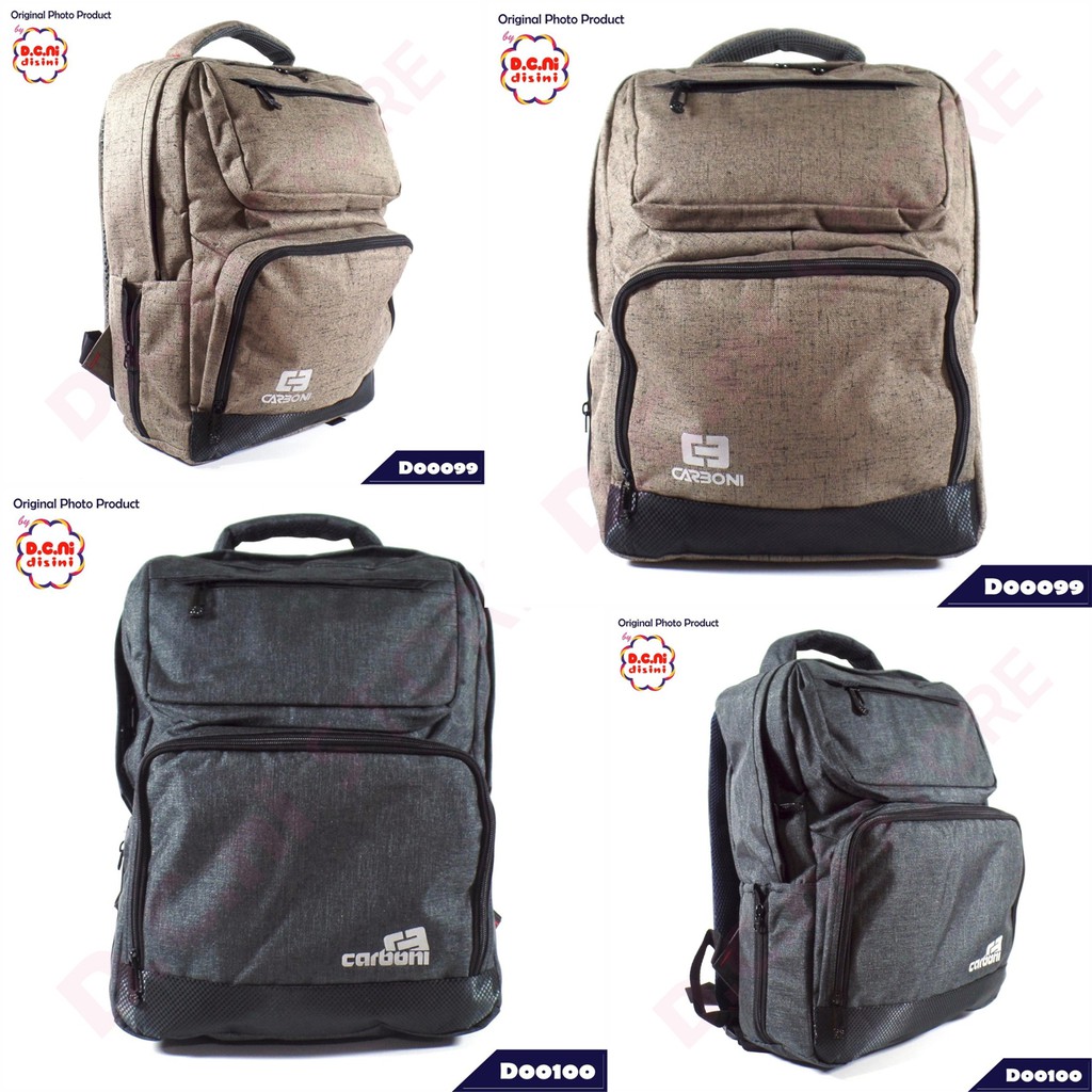 Tas Ransel Laptop Carboni Backpack Distro Style Anak Sekolah Kuliah Kerja Cowok Cewek Murah