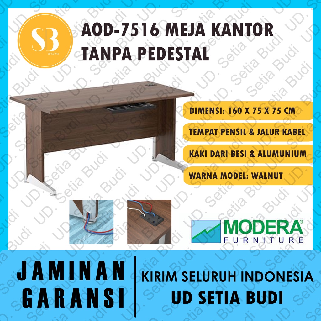 Meja Kantor Tanpa Pedestal Modera AOD 7516 160x75x75 A-Class