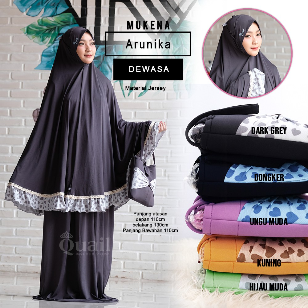MUKENA ARUNIKA QUAIL - HIJAB INSTAN | ORIGINAL QUAIL PREMIUM HIJAB