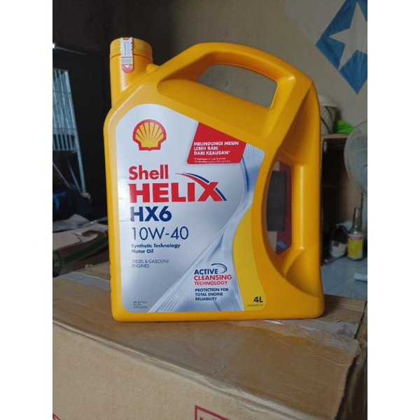 Oli mobil matic Shell Helix HX6 10W-40.Kemasan 4Liter di jamin ori dan asli.