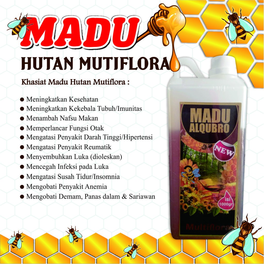

TERKENAL !!!, MADU MULTIFLORA AL QUBRO - 1 KG - PUSAT MADU ASLI TERLARIS, 100% ALAMI DAN MURNI