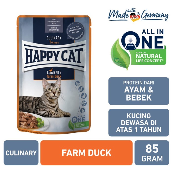 Happy Cat Makanan Basah Kucing Culinary Farm Duck