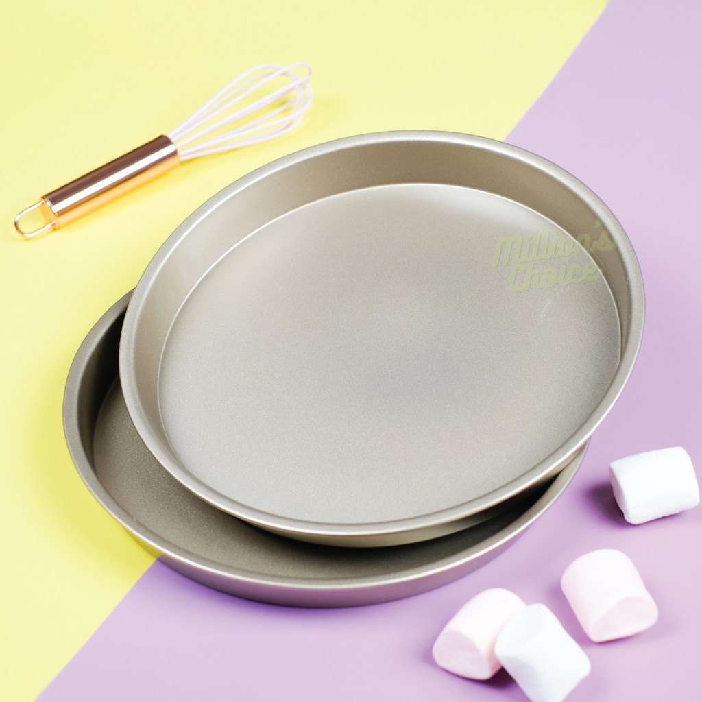 Loyang bulat kecil / loyang bulat pendek / round pan / round bakeware / loyang bulat 2.5 cm gold