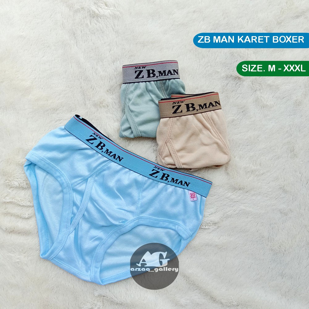 3 pc - cd pria ZB MAN KARET BOXER PAKAIAN DALAM PRIA DEWASA / Celana Dalam Pria