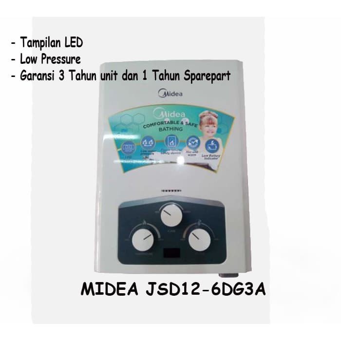 Water Heater Gas MIDEA JSD12 - 6DG3A (6L) / MIRIP JSD10 - 5DG2 (5L)