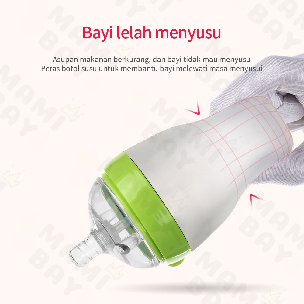 Mamibayi PIKO BELLO botol susu bayi dengan sedotan botol bayi bahan silikon lembut BPA free