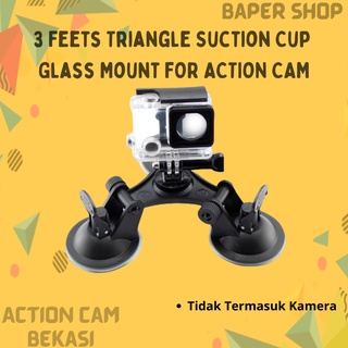 Holder Mobil Suction Car Cup Mount 3 Feets Kaca Mobil Dashboard Spion Action Camera Gopro Xiaomi Yi