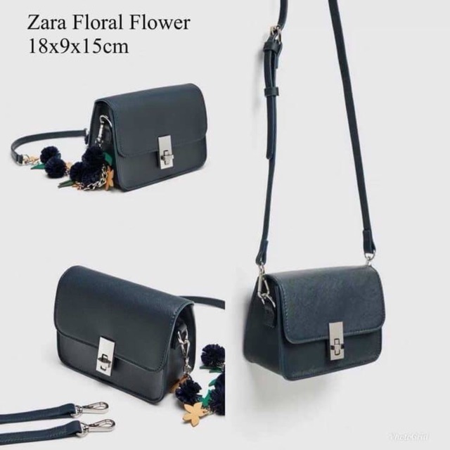 TAS SELEMPANG ZARA FLORAL FLOWER