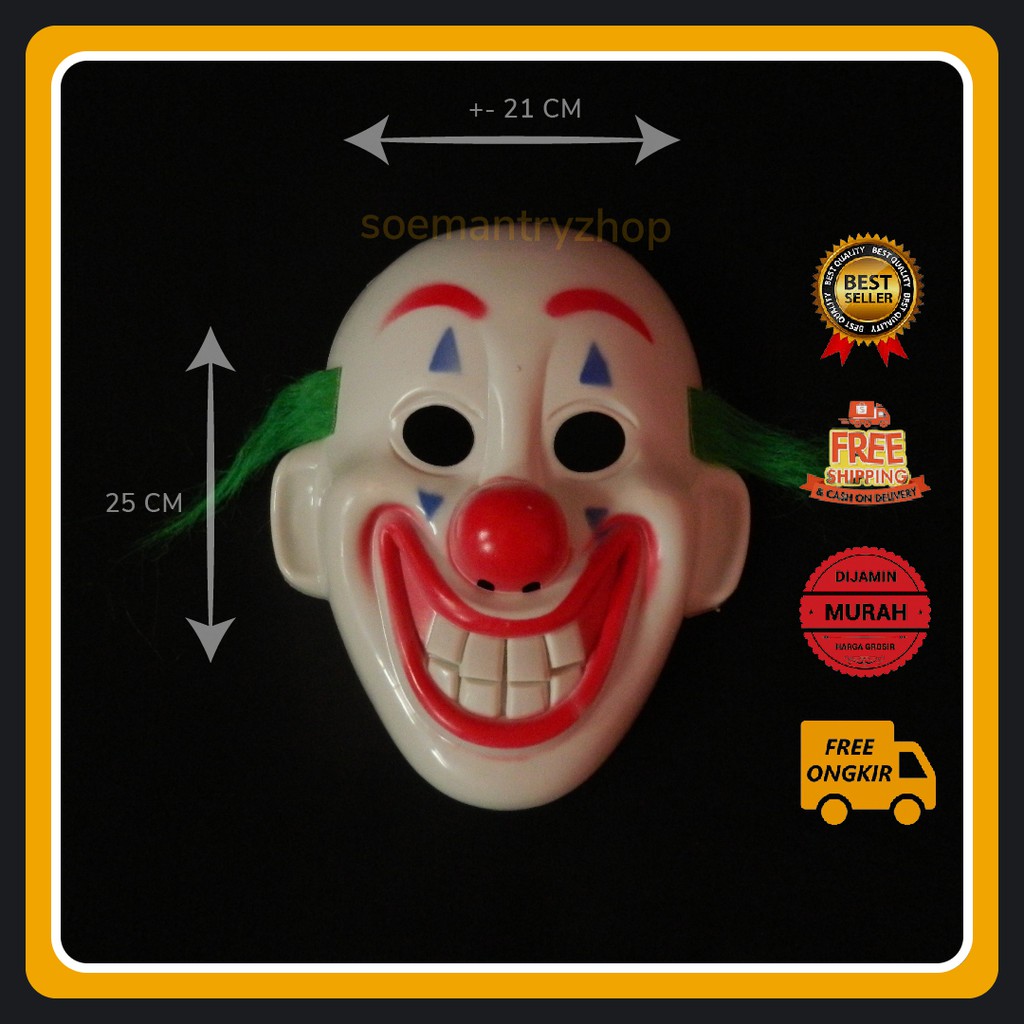 Topeng Joker Rambut Badut mainan anak murah original free fair bujang ganong seram anak anak latex