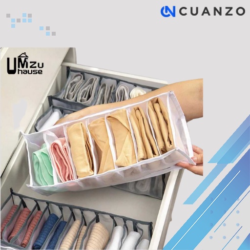 Kotak Sekat Pakaian Organizer Storage Bra Box 7 Grid / Rak Box Kotak Sekat Penyekat Pembatas Penyimpanan Pakaian Celana Dalam Dalem Dalm Daleman Bra Bh Cd Kaus Kaos Kaki Pakaian Anak Bayi Plastik Laci Lemari Storage Organizer Serbaguna Anti Air Anti Debu