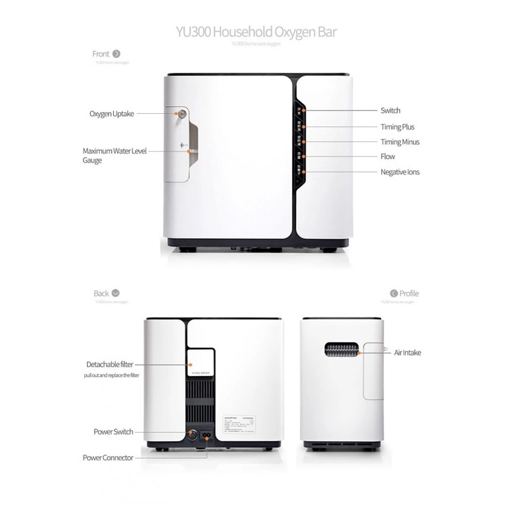 80 YUWELL 8F-5AW - Mesin Penghasil Oksigen Murni 5L dan Nebulizer