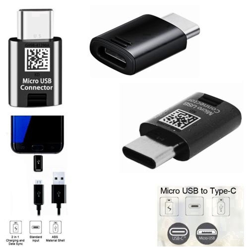 2X Samsung Galaxy S8 S9 Micro USB To Type-C Adapter Converter