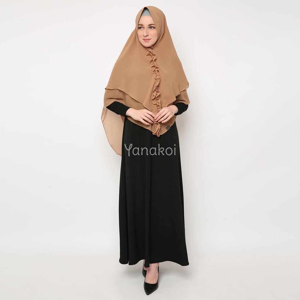 Jilbab Kerudung Khimar Sasmirra by Yanakoi Hijab Warna Mocca