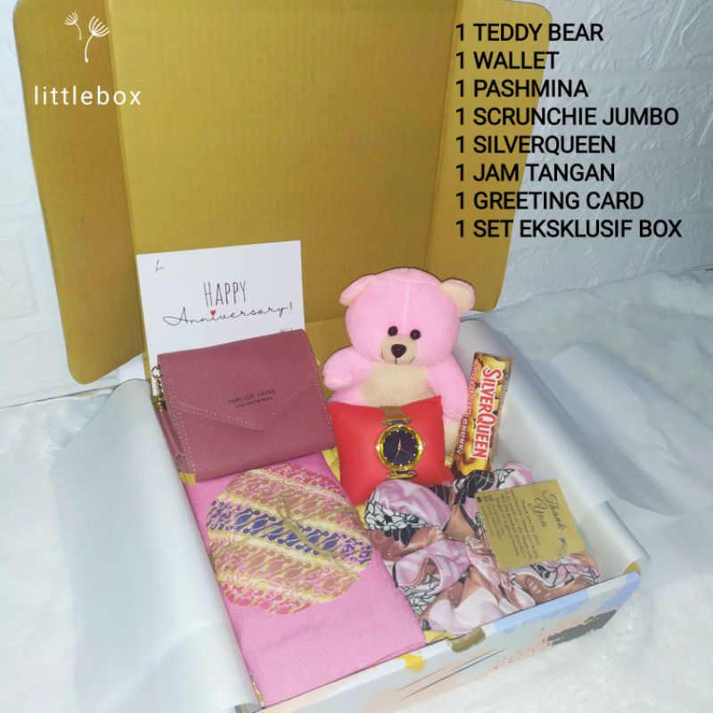 

LB- PAKET HAMPERS ULTAH WISUDA CEWEK GIFT BOX HIJAB TERMURAH PAKET KOMPLIT PASHMINA