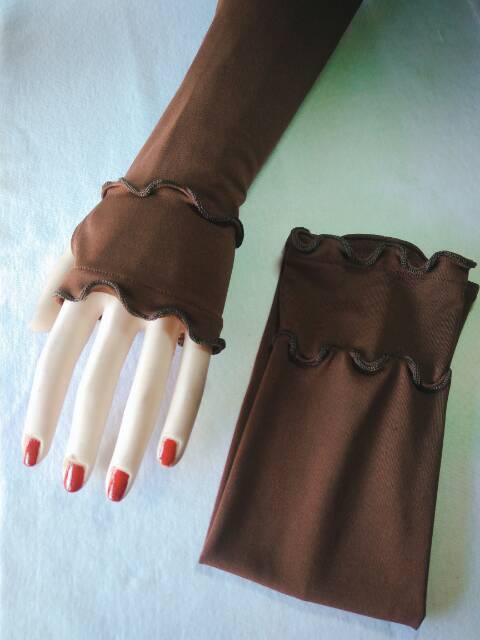 Handsock jempol curly senada+combi/handsock jempol/handsok curly/manset tangan/maset syari/gamis