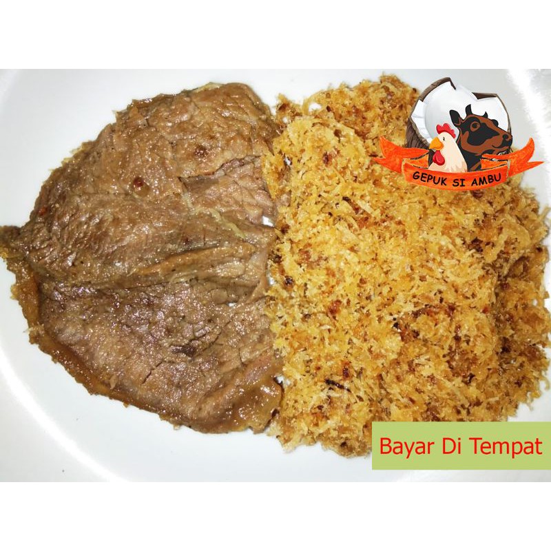 

Gepuk Daging Sapi 300gram made Gepuk Si Ambu Olahan Tradisional Tasikmalaya