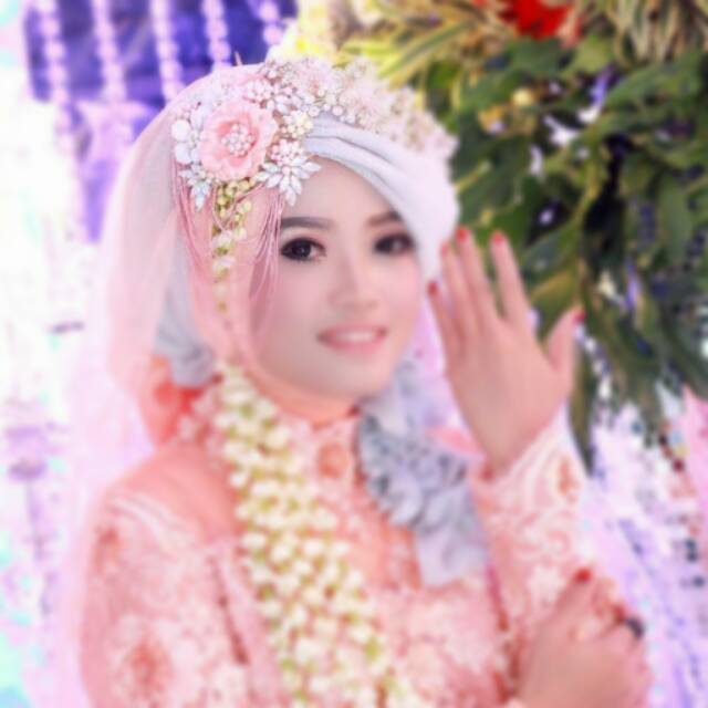 Headpiece hijab pengantin brokat mewah