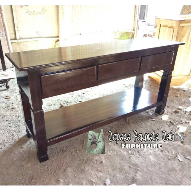 Meja konsol jati minimalis ( console table, meja jati, meja pajangan, furniture jepara )