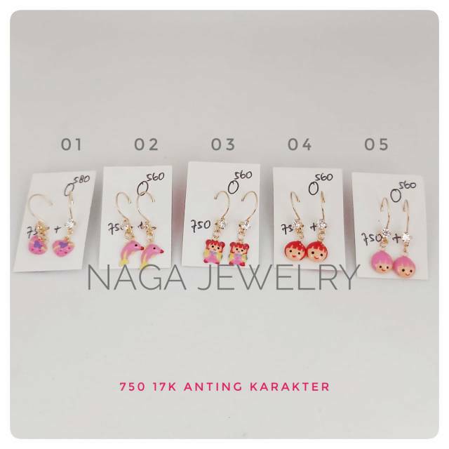 ANTING ANAK KARAKTER EMAS TUA KADAR 750