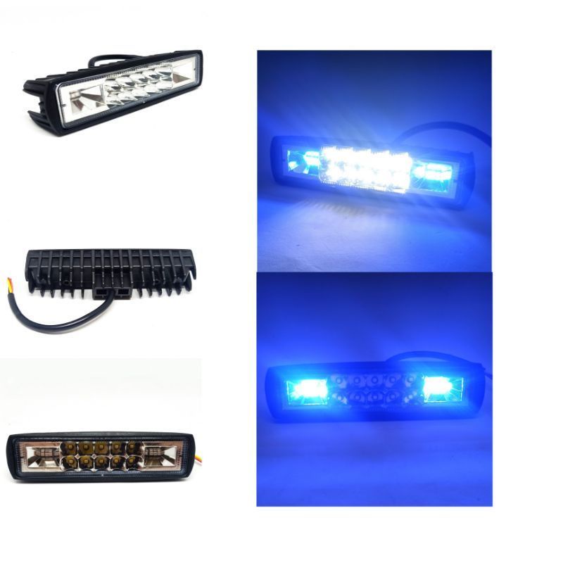 Lampu Tembak Sorot 24 Volt LED Bar CREE 10 Mata 2 Susun Senja Truk Bus Fuso Canter Tronton Truck Bis Hino High Grade Worklight Lightbar Cutoff Offroad Motor Mobil Universal Biru Merah Standby Flash Running Kiri Kanan