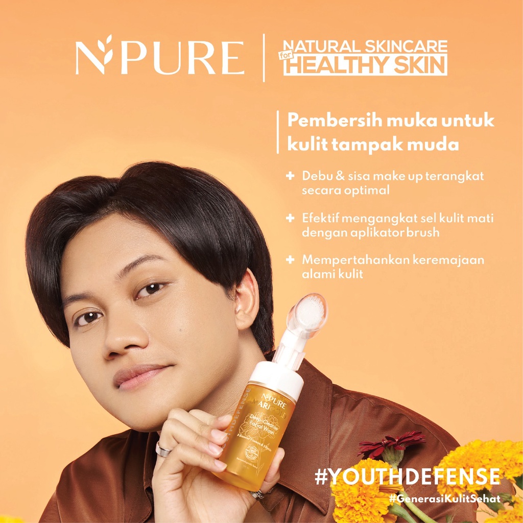 BPOM NPURE Marigold Deep-Cleanse Facial Wash Anti Aging Sabun Cuci Muka Wajah Aging