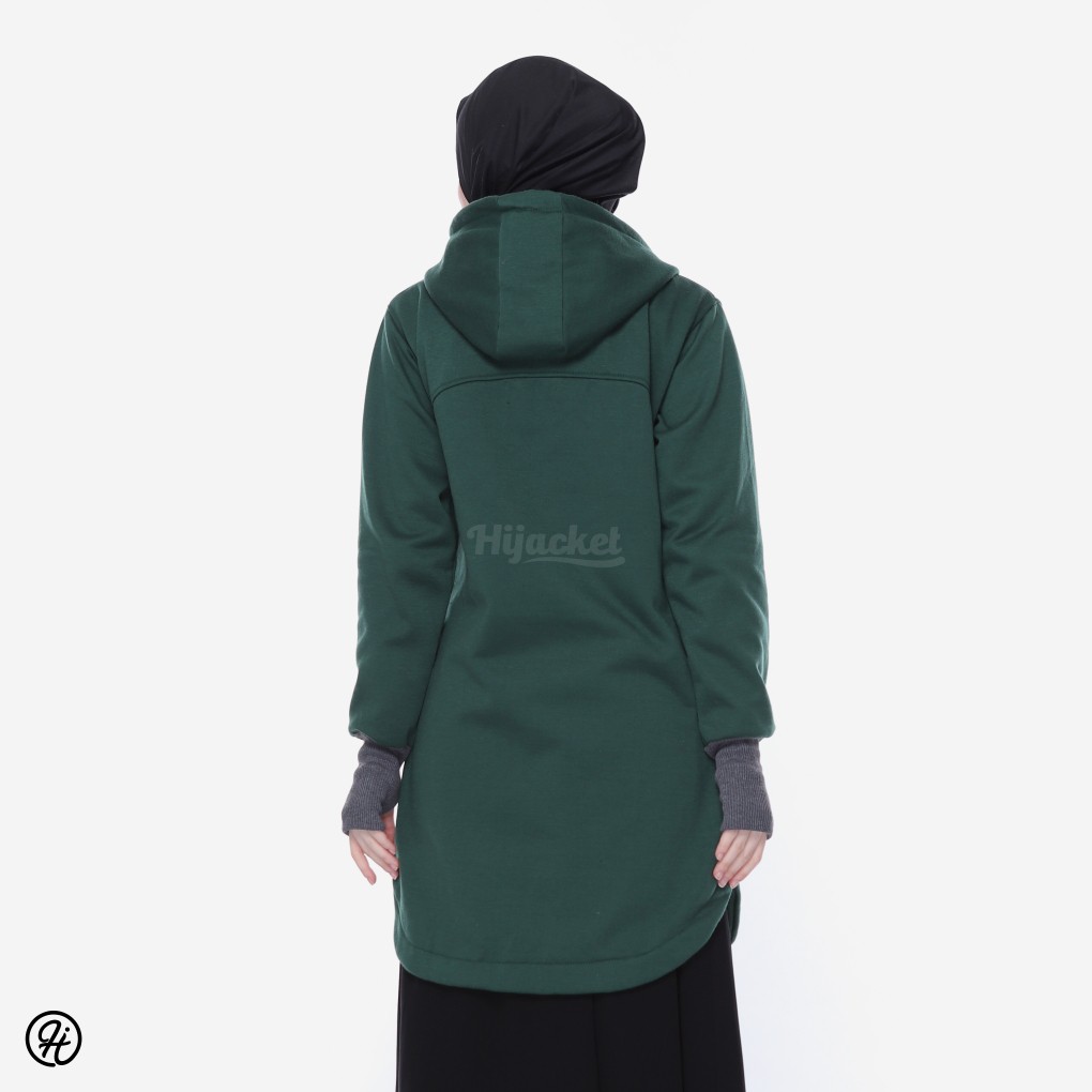 NEW hijacket elektra jaket wanita hoodie all varian warna GREEN L & XL-1
