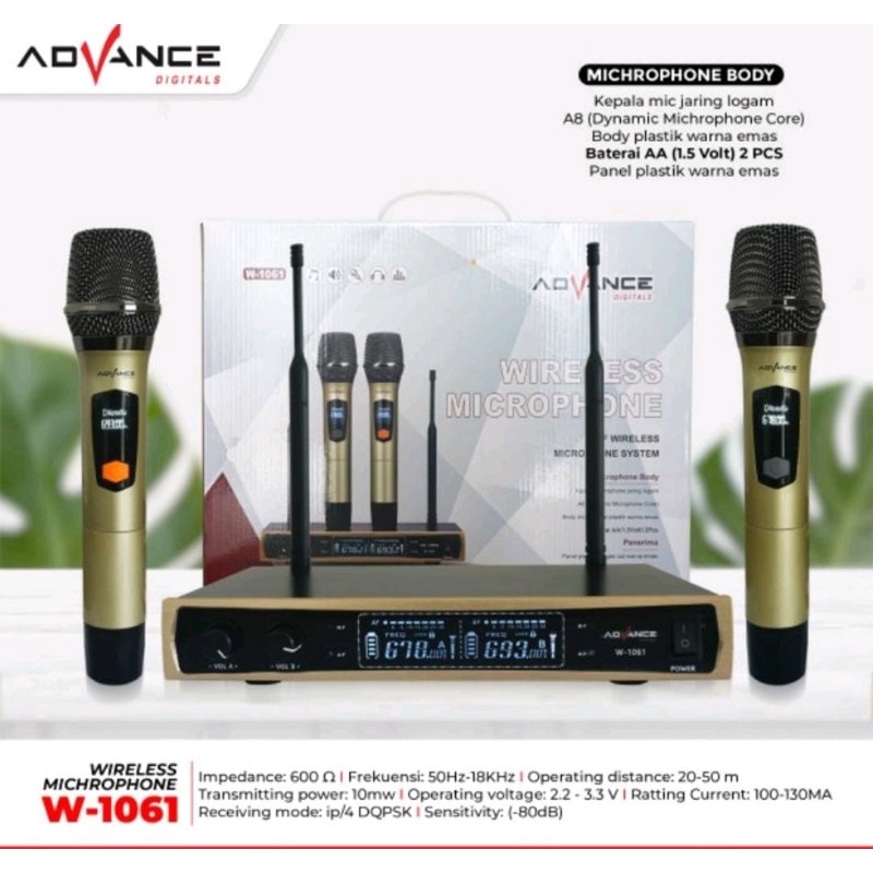 mic wireless advance uhf 1601