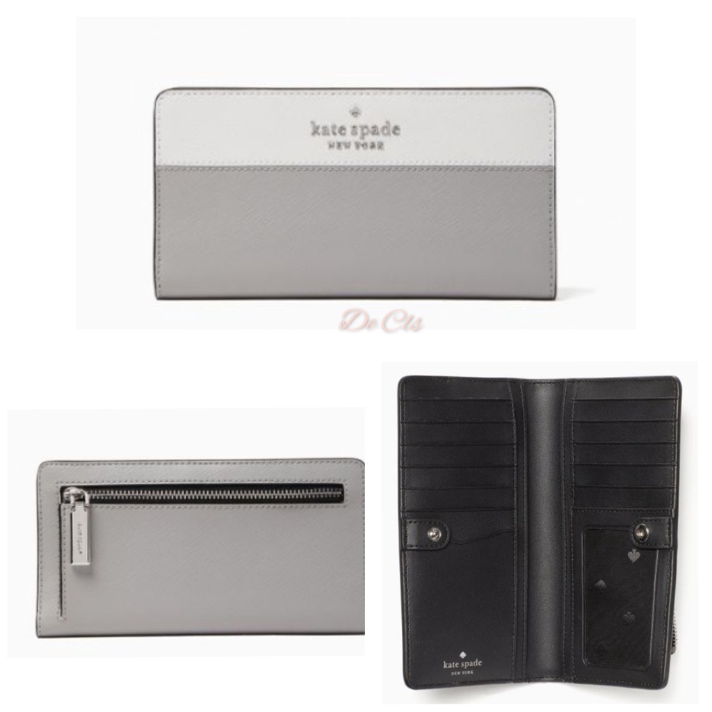 Dompet KS Staci large slim bifold wallet colorblock nimbus grey multi 17x9cm