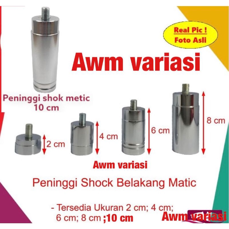 PENINGGI SHOCK BELAKANG MATIC BEAT MIO VARIO JUPITER REVO VEGA SUPRA PCX ADV N MAX AEROX NEX SCOOPY