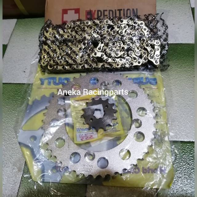 Gir set yahama wr 155 sss rantai expedition ukuran 428 / gir wr 155 sss satu set rantai