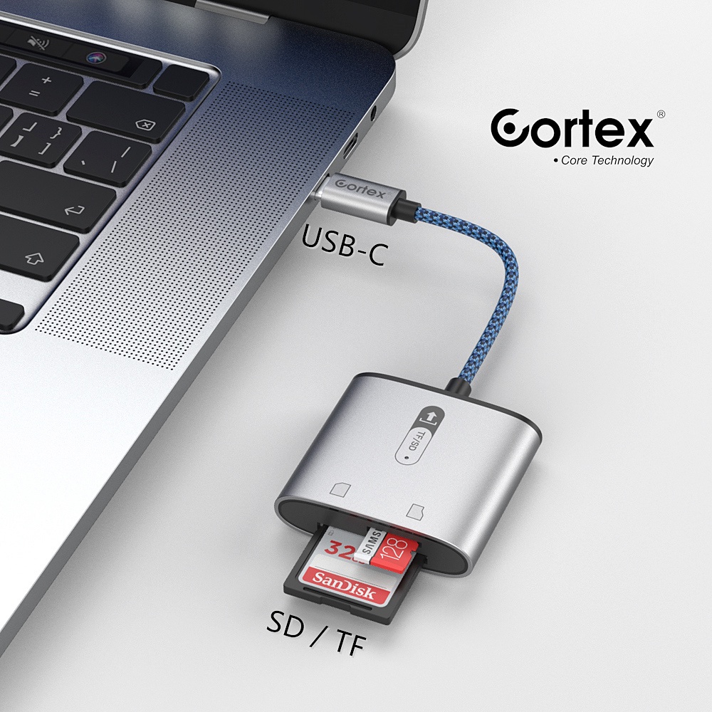 Cortex MH367 USB C/Type-C To SD/TF Card 2in1 Card Reader Adapter