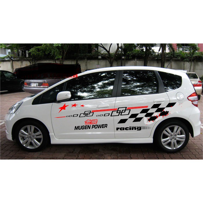stiker mobil honda jazz brio cutting stiker mugen racing agya ayla