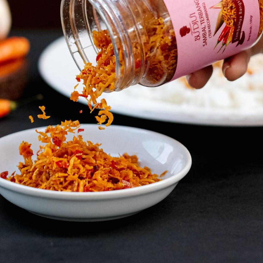 

♠ SAMBAL BU DJUI Crispy Terbang Teri Kecombrang murah