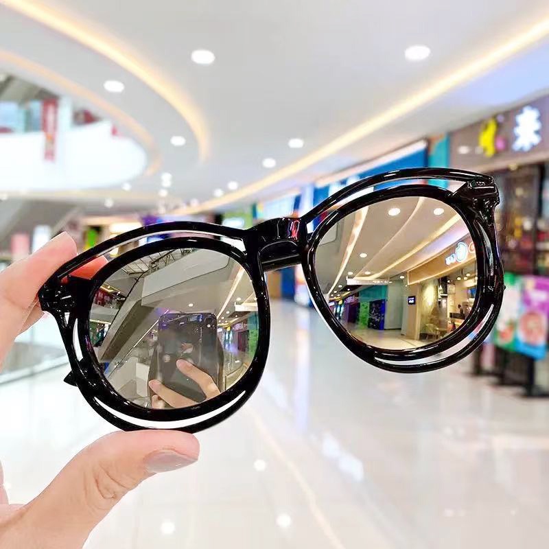 【NEW READY】 Kacamata Anak New Trend/Fashion Anak Terbaru Telinga Beruang High Quality Import L-black-white