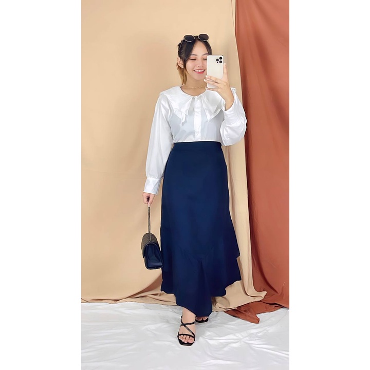 Tq88indonesia Fashion Rok Panjang Wanita Terbaru  / HANNA SKIRT Maxi Kekinian / Ootd Kekinian / Outfit Kasual