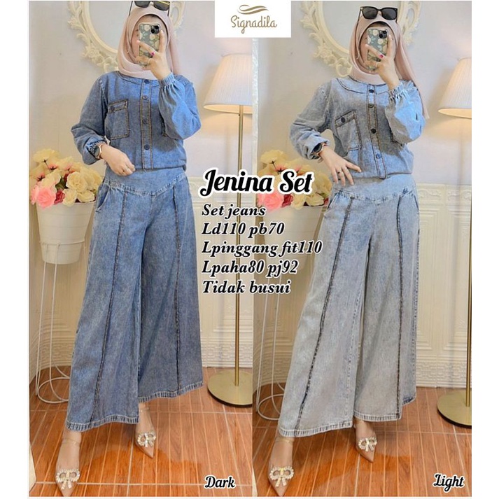 JENINA SET JEANS CELANA / SET WANITA JEANS