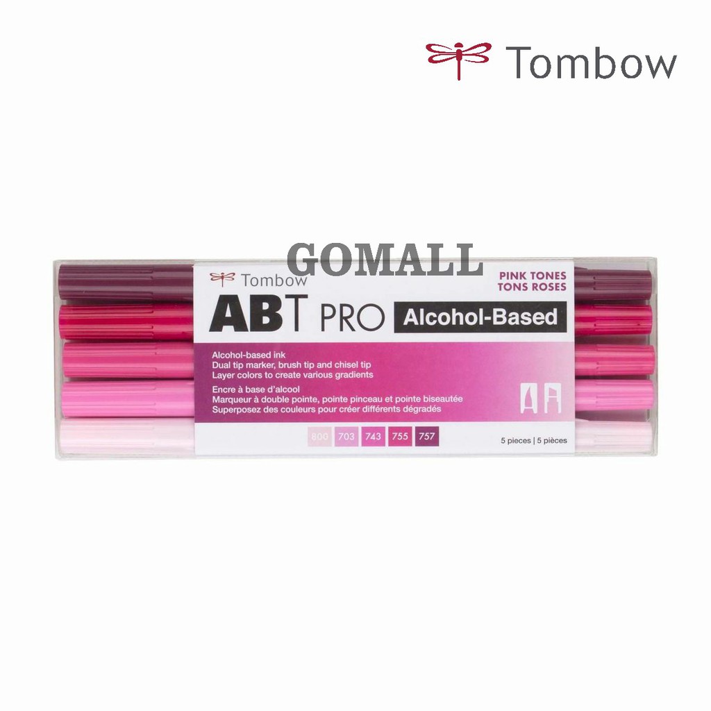 

Tombow ABT PRO Dual Brush Pen Set 5 Colors Alcohol Based - Pink Tones