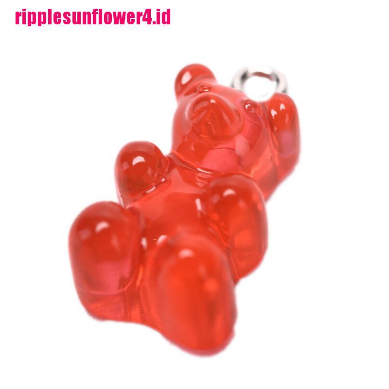 10pcs / set Liontin Kalung / Anting Bentuk Gummy Bear Untuk Perhiasan DIY