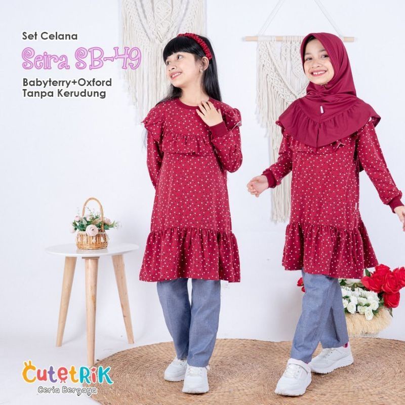 Terbaru setelan celana cutetrik/setelan anak perempuan/setelan celan cutetrik
