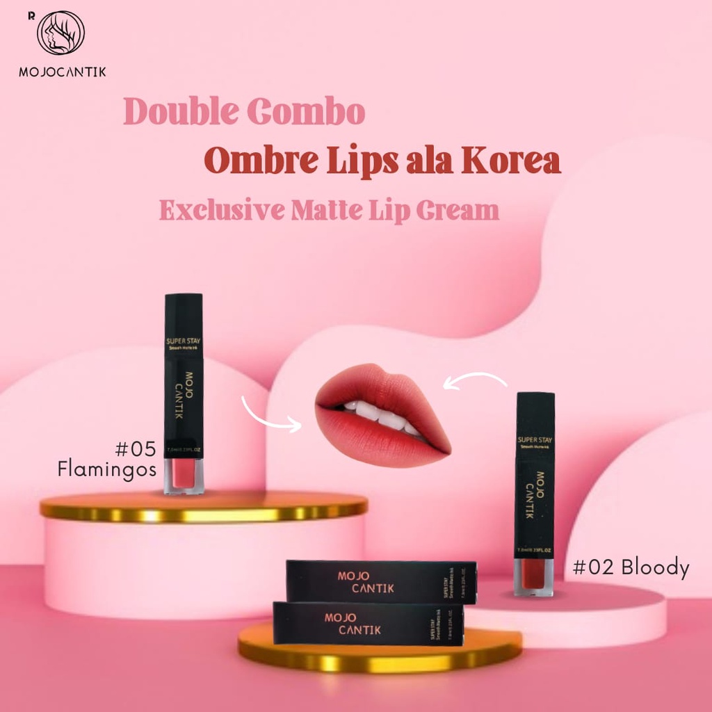 Lip cream matte waterproff longlasting kosmetik super stay exclusif mojocantik brand