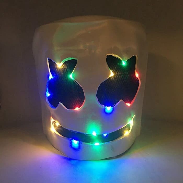 Topeng Model Marshmello dengan Lampu LED