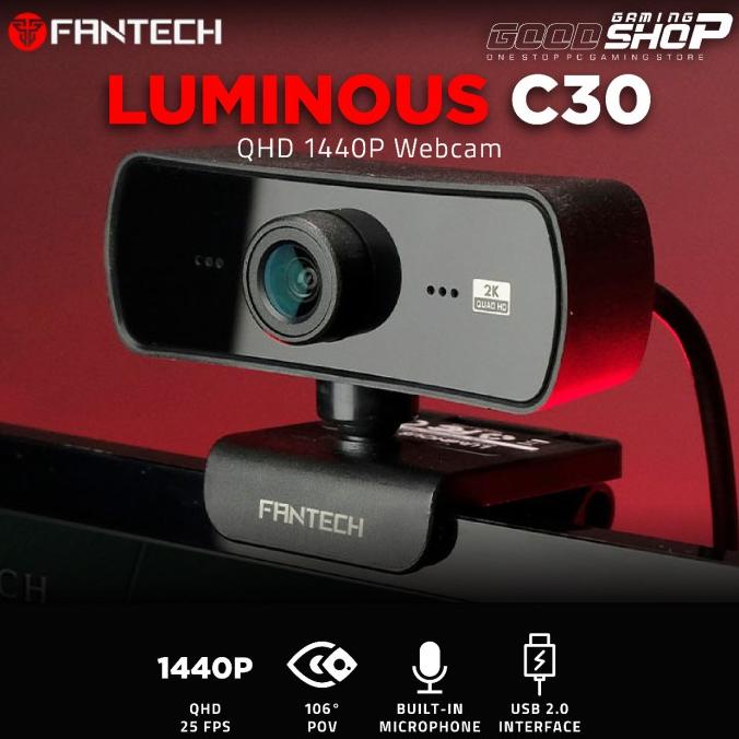 Fantech Webcam 2K 4Mp Luminous C30 Qhd 1440P - Webcam Terlaris