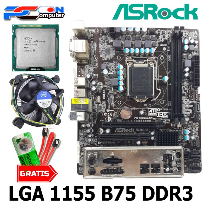 PAKETAN i5 GEN3  MOBO  SOKET 1155 B75 asrock