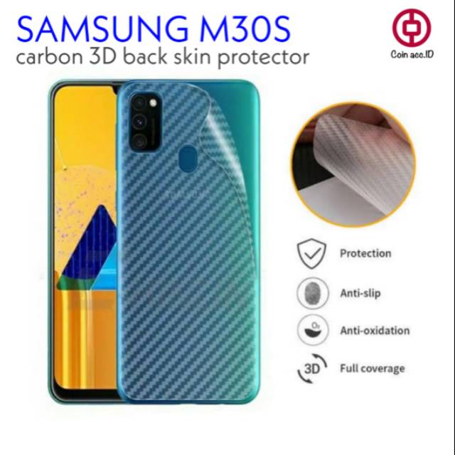 Carbon Back Skin 3D SAMSUNG M30S - anti gores pelindung belakang / garskin carbon samsung M30s