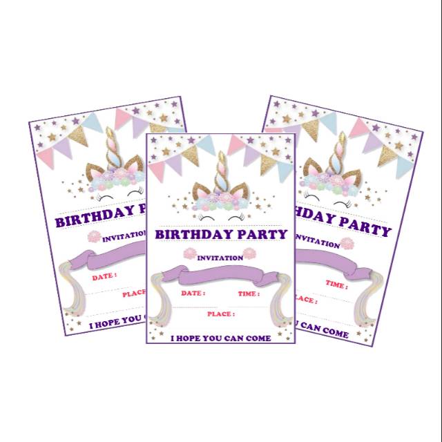Undangan Ulang Tahun, Motif Unicorn