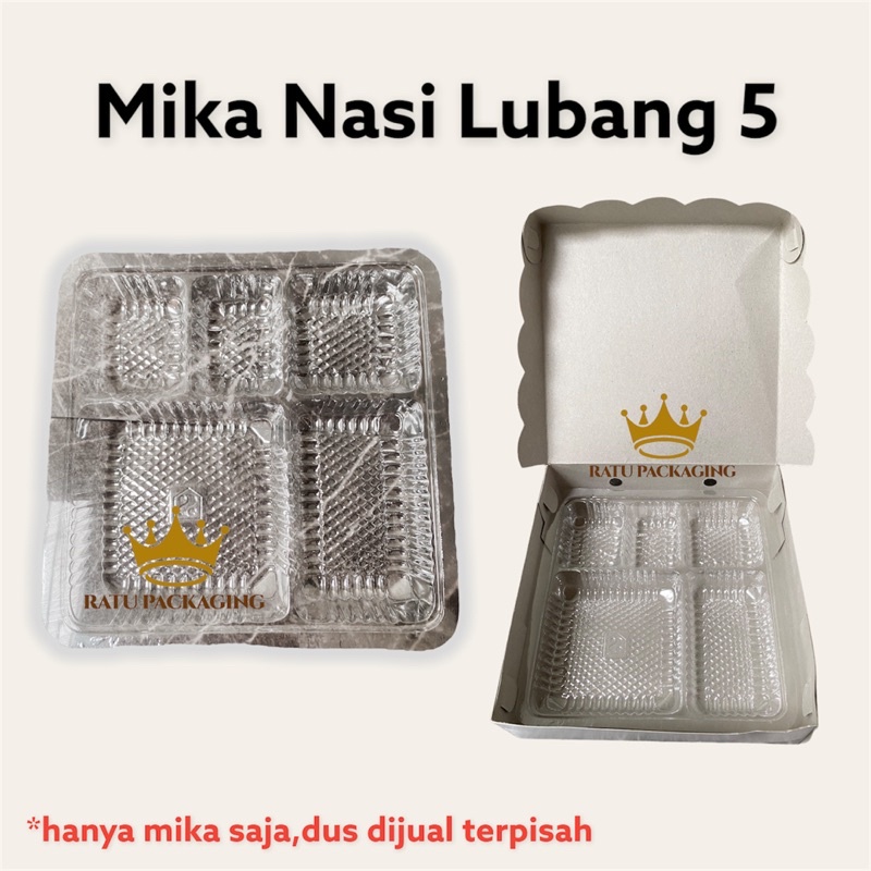 RATU | Plastik Mika Nasi Sekat 5 / Tempat Mika Lubang 5 Nasi Pinggir