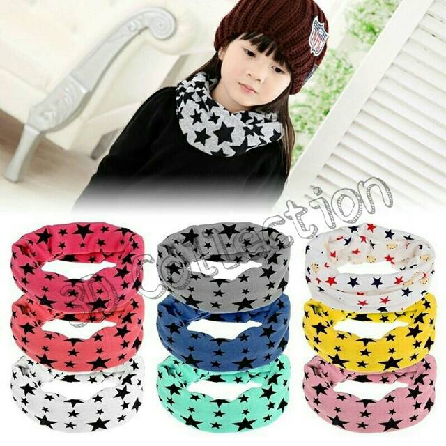 Syal Leher Bandana Scarf Bayi dan Anak Motif Little Star